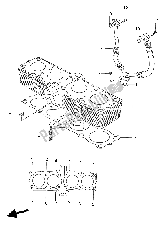 Tutte le parti per il Cilindro del Suzuki GSX 750 1998