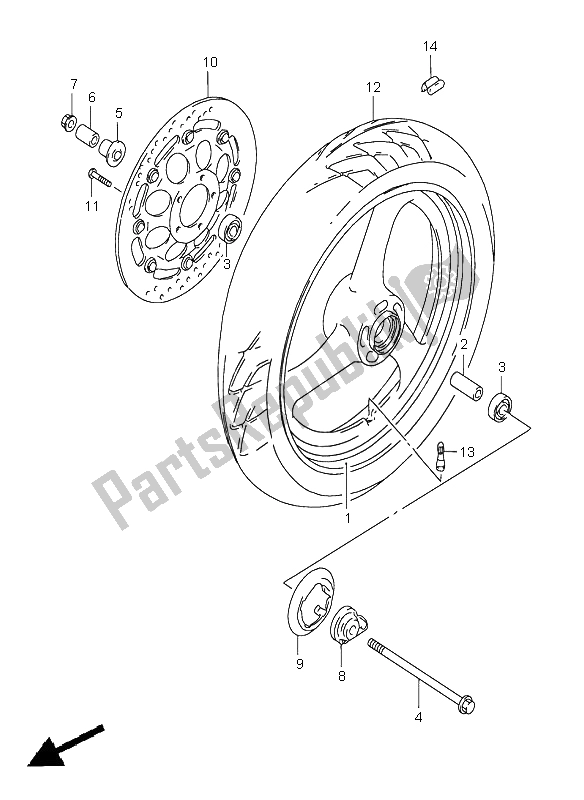 Todas las partes para Rueda Delantera de Suzuki GS 500E 1998