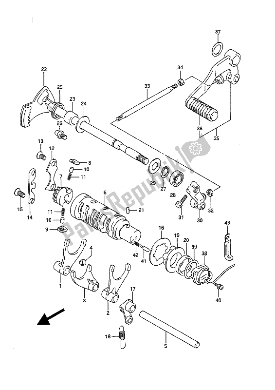 All parts for the Gear Shifting of the Suzuki GSF 400 Bandit 1993