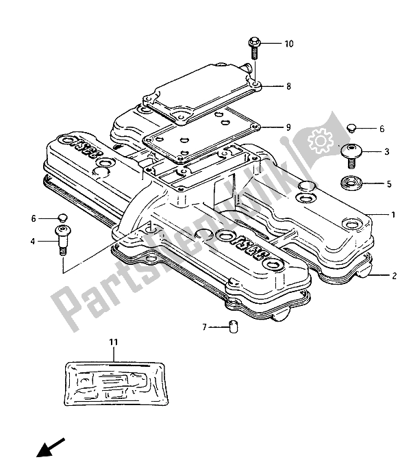 Tutte le parti per il Coperchio Della Testata del Suzuki GSX 1100 1150 Eesef 1985