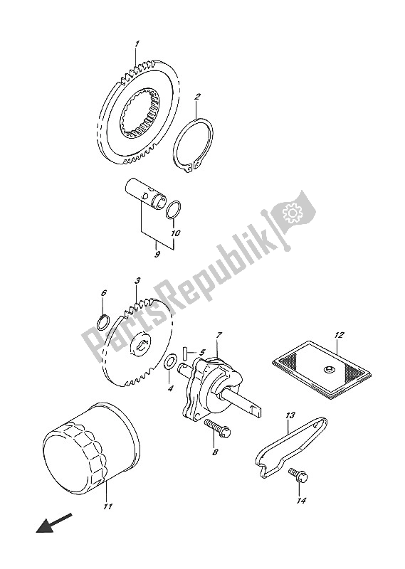 Alle onderdelen voor de Oliepomp van de Suzuki VL 1500T Intruder 2016