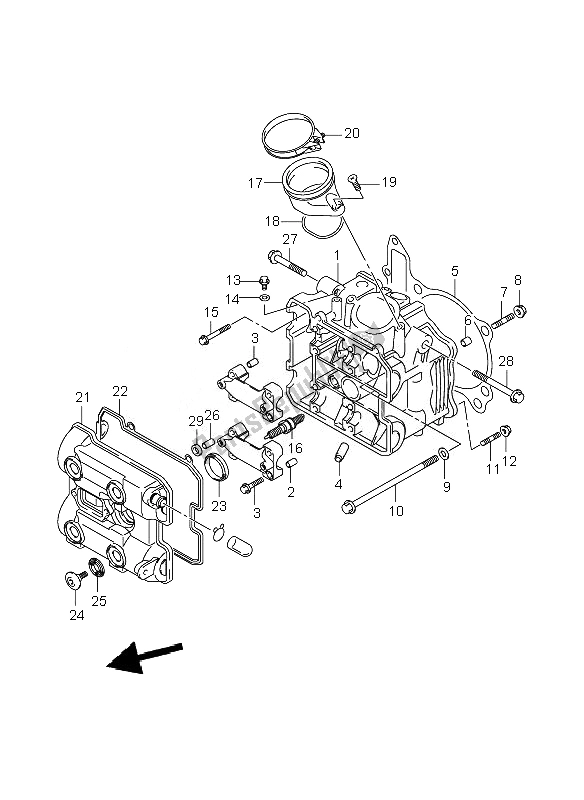 Tutte le parti per il Testata (anteriore) del Suzuki DL 1000 V Strom 2010