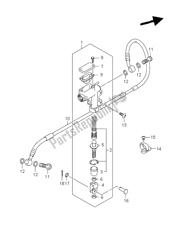 Toutes les pièces pour le Maître-cylindre Arrière du Suzuki RM 125 2008