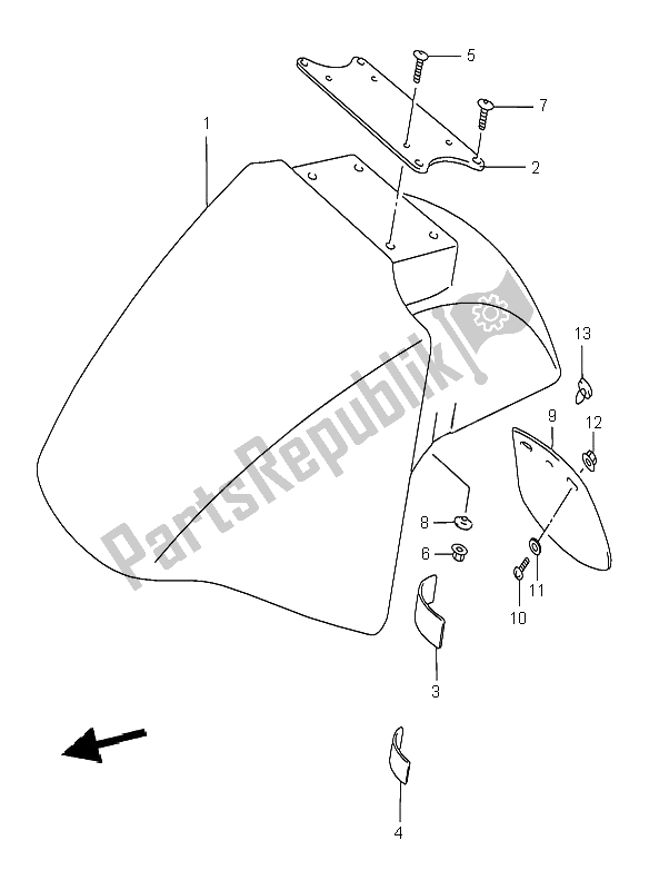 Todas las partes para Guardabarros Delantero de Suzuki GSX 750F 1995