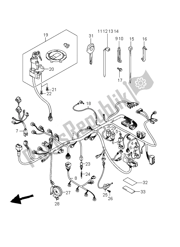 All parts for the Wiring Harness (gsf1250sa) of the Suzuki GSF 1250 Nsnasa Bandit 2007