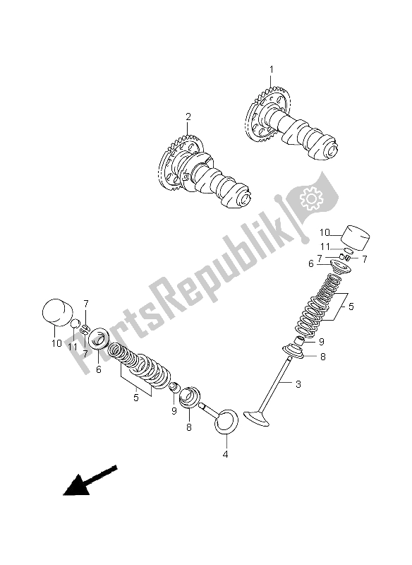 Tutte le parti per il Albero A Camme E Valvola del Suzuki DR Z 400 SM 2006