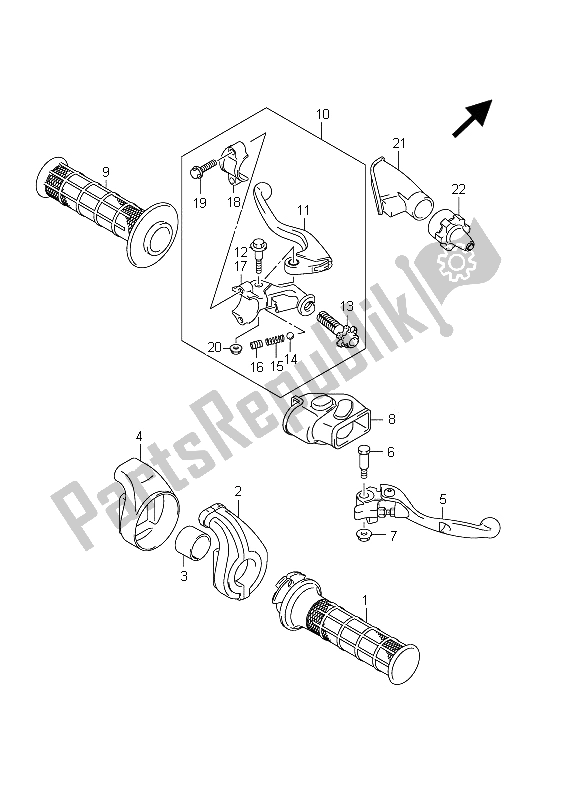 Toutes les pièces pour le Levier De Poignée du Suzuki RM Z 250 2011