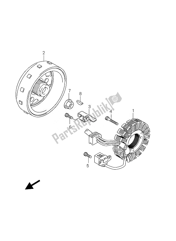 Todas as partes de Magneto do Suzuki DR 125 SM 2010