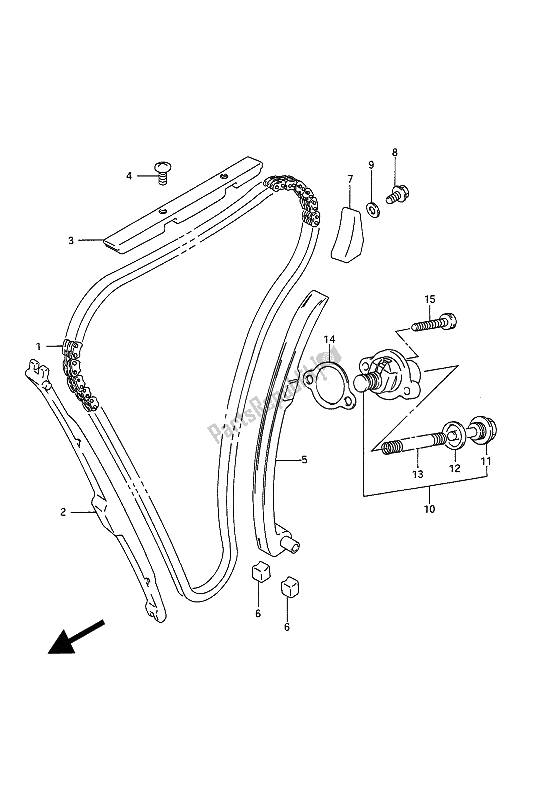 Alle onderdelen voor de Cam Ketting van de Suzuki GSX 1100G 1991