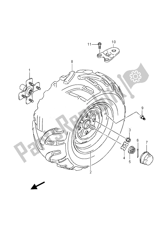 All parts for the Left Rear Wheel (lt-a750xz) of the Suzuki LT A 750 XZ Kingquad AXI 4X4 2014