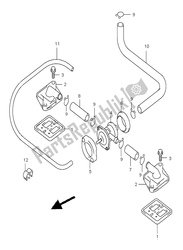 Alle onderdelen voor de 2e Lucht van de Suzuki GSX R 600 2002