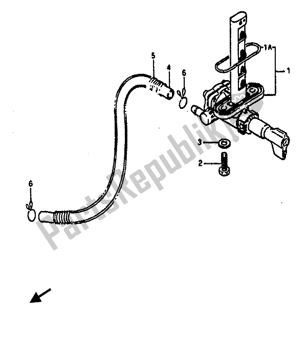 All parts for the Fuel Cock of the Suzuki GSX R 1100 1986