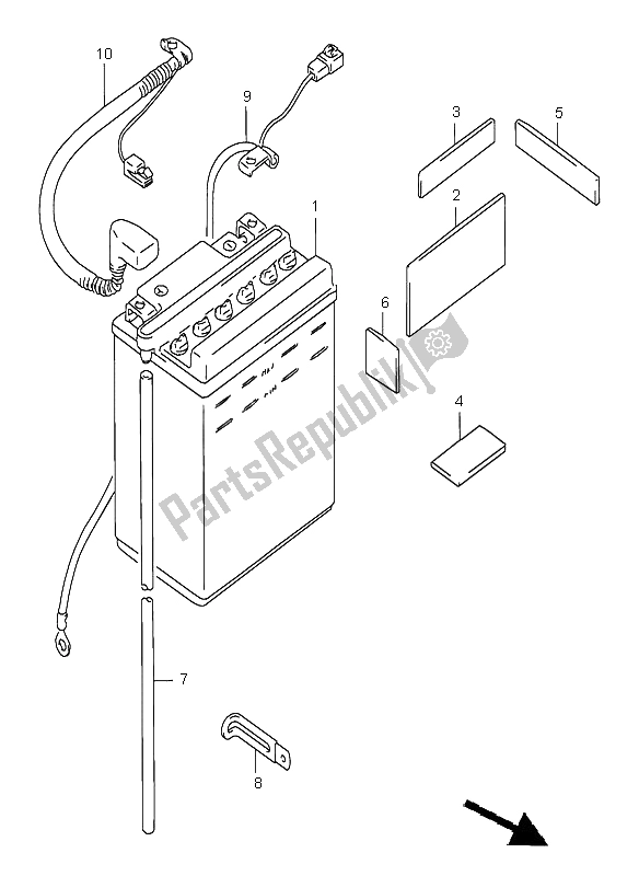 All parts for the Battery of the Suzuki LS 650 Savage 1997