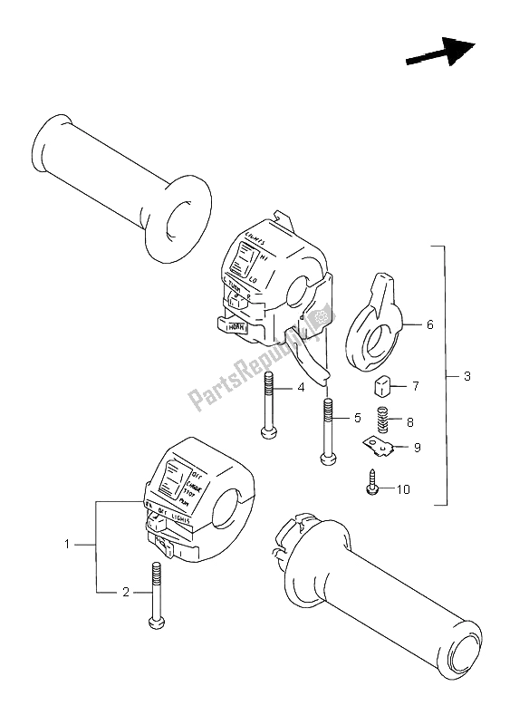 Tutte le parti per il Interruttore Maniglia del Suzuki GSX 600F 1995