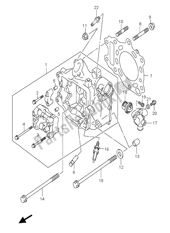 All parts for the Cylinder Head of the Suzuki Burgman AN 400S 2006