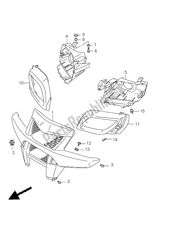 Wszystkie części do Przednia Kratka Suzuki LT A 500 XPZ Kingquad AXI 4X4 2012