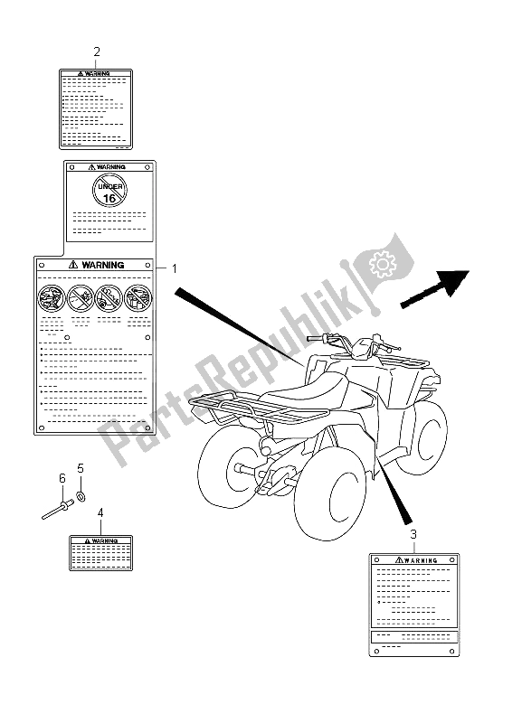 All parts for the Label (lt-a400f P24) of the Suzuki LT A 400Z Kingquad ASI 4X4 2012