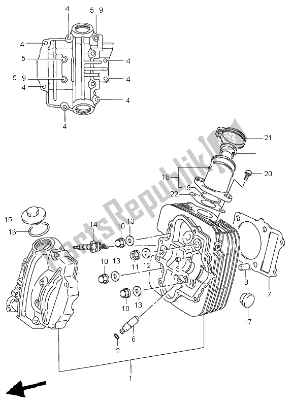 Tutte le parti per il Testata del Suzuki LT F 300F Kingquad 4X4 2000