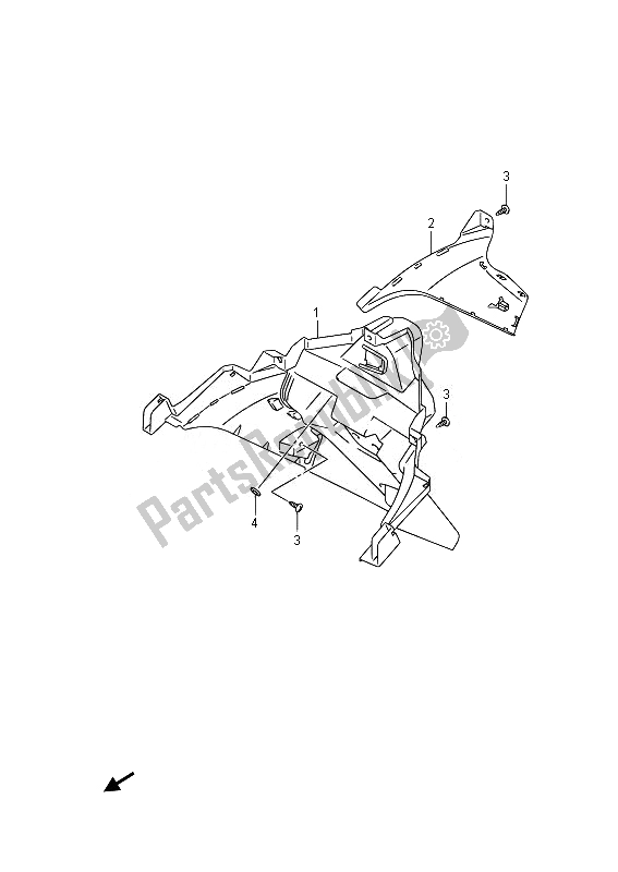 All parts for the Rear Fender of the Suzuki AN 650Z Burgman Executive 2014