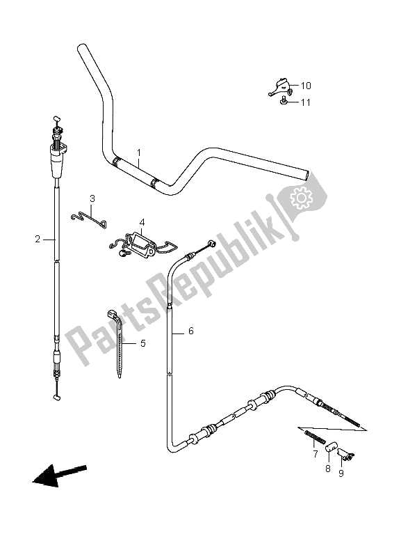 All parts for the Handlebar of the Suzuki LT A 700X Kingquad 4X4 2006