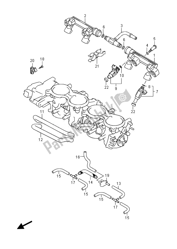 Todas las partes para Manguera Y Junta Del Cuerpo Del Acelerador (gsx-r600u) de Suzuki GSX R 600 2014