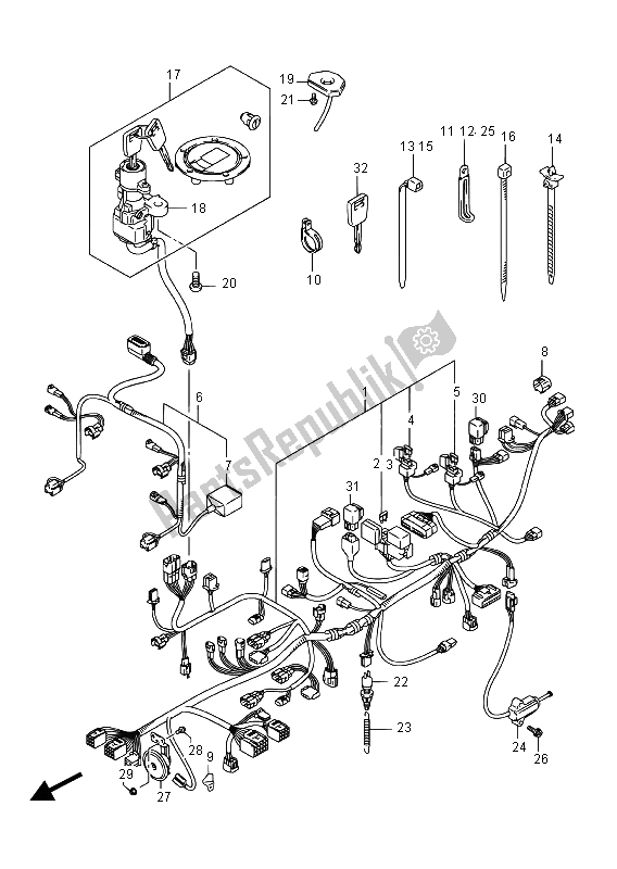 Todas as partes de Chicote De Fiação do Suzuki DL 650 XA V Strom 2015