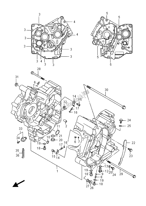 All parts for the Crankcase of the Suzuki DL 650 XA V Strom 2015