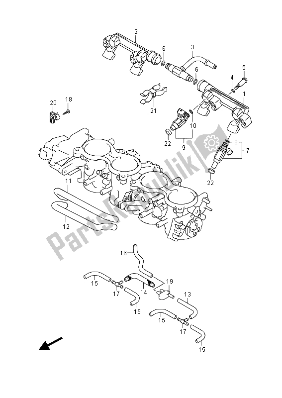 Tutte le parti per il Tubo Flessibile E Giunto Corpo Farfallato (gsx-r600uf) del Suzuki GSX R 600 2015