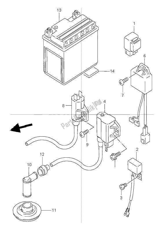 All parts for the Electrical of the Suzuki LT 80 Quadsport 2001