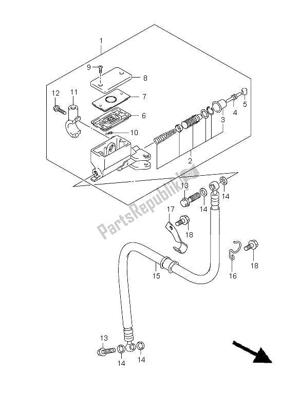 All parts for the Clutch Master Cylinder of the Suzuki DL 1000 V Strom 2009