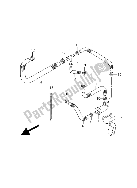 Tutte le parti per il Tubo Flessibile Del Carburante del Suzuki DR 125 SM 2009