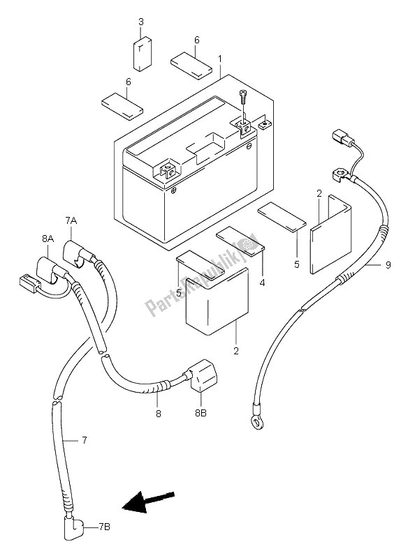 Tutte le parti per il Batteria del Suzuki DR Z 400S 2000