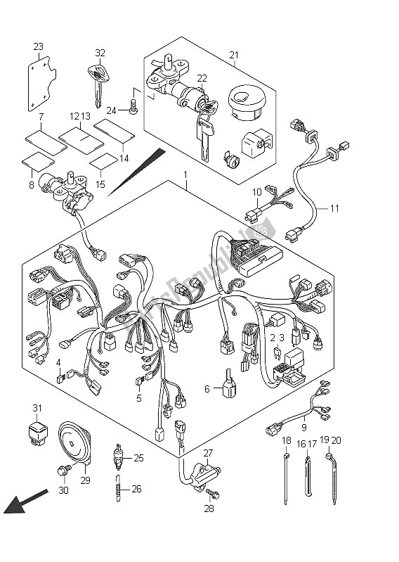 Tutte le parti per il Cablaggio (vl800 E19) del Suzuki C 800 VL Intruder 2011