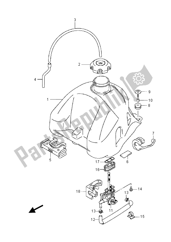 All parts for the Fuel Tank of the Suzuki LT F 250 Ozark 2014