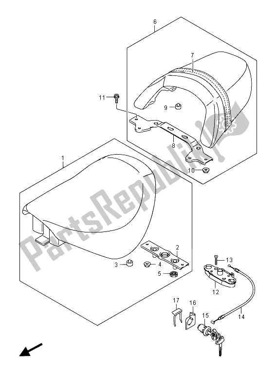 All parts for the Seat of the Suzuki VZR 1800 M Intruder 2014