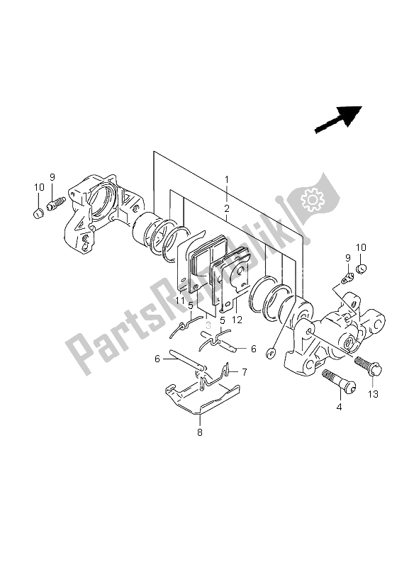 Toutes les pièces pour le étrier Arrière du Suzuki TL 1000S 1997