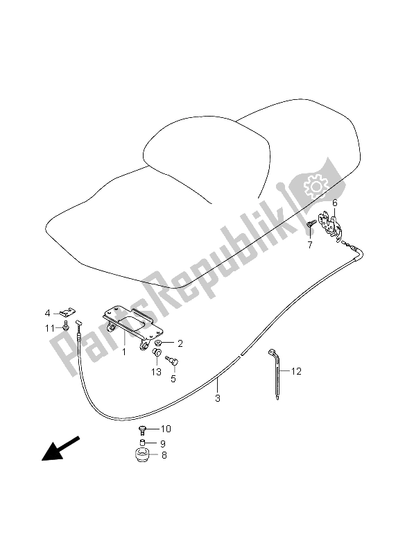 All parts for the Seat Support Bracket of the Suzuki Burgman AN 400S 2005