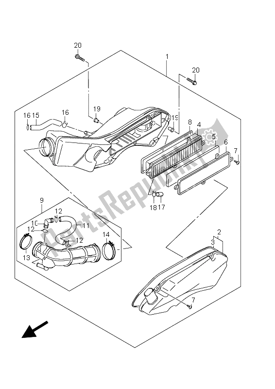 Todas as partes de Filtro De Ar do Suzuki UH 200 Burgman 2009