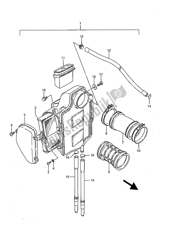 Tutte le parti per il Filtro Dell'aria del Suzuki LS 650 FP Savage 1988