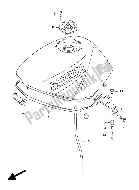 Todas as partes de Tanque De Combustível do Suzuki GS 500E 1998