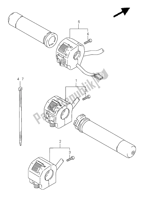 Tutte le parti per il Interruttore Maniglia del Suzuki VZ 800 Marauder 2003