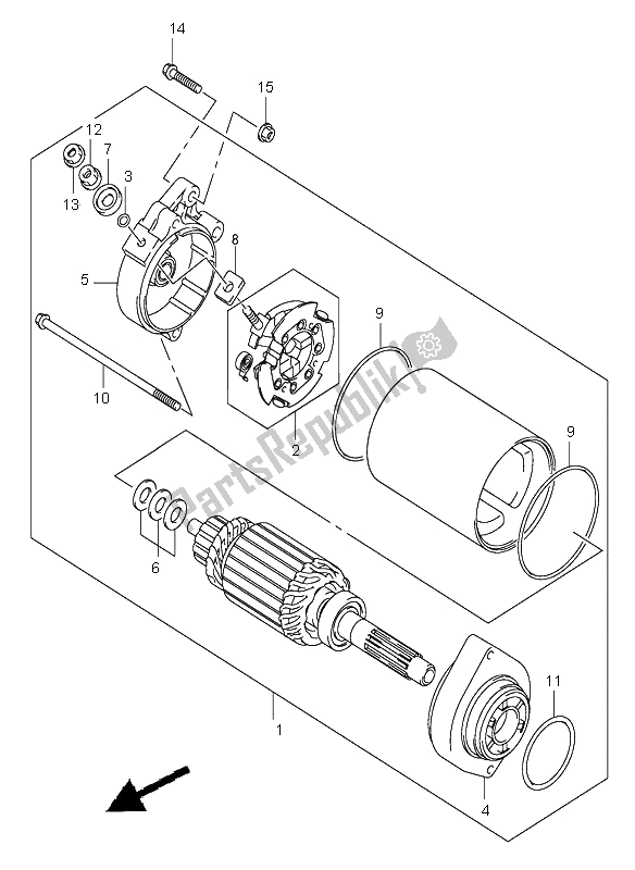 Todas las partes para Motor De Arranque de Suzuki DL 1000 V Strom 2003