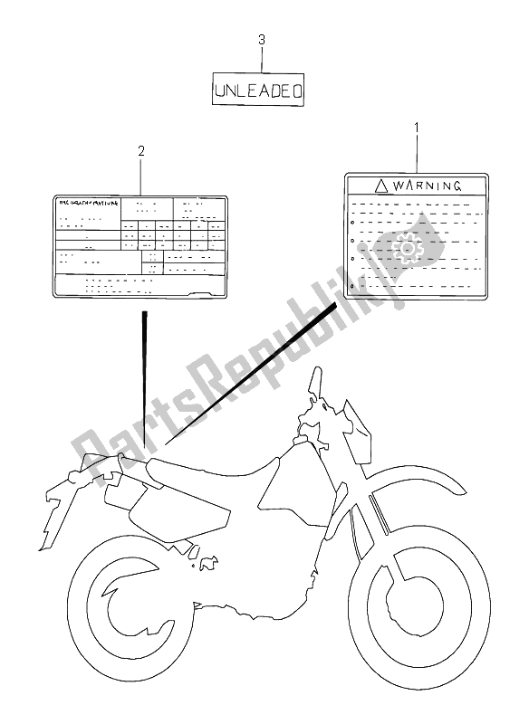 Tutte le parti per il Etichetta del Suzuki DR 350 SE 1999