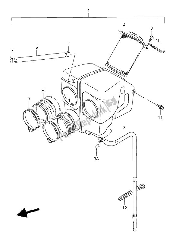 Tutte le parti per il Filtro Dell'aria del Suzuki GS 500E 1996