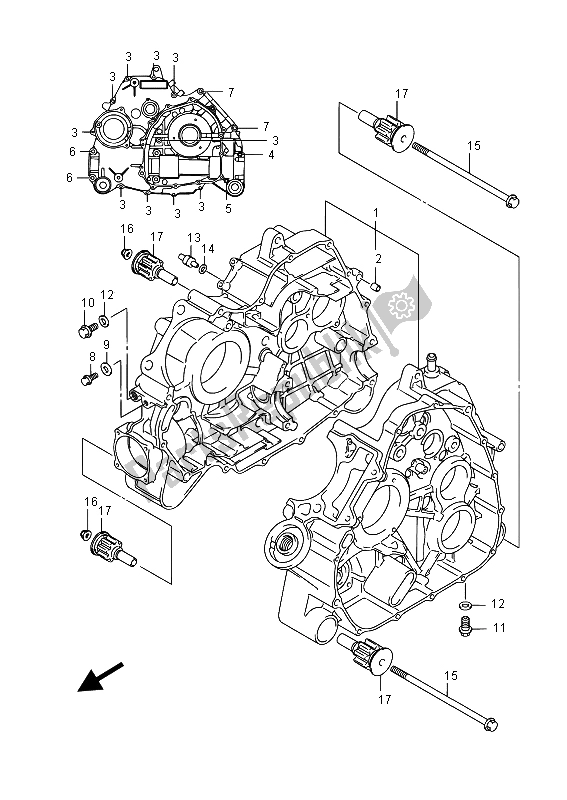 Todas las partes para Caja Del Cigüeñal de Suzuki LT A 500 XPZ Kingquad AXI 4X4 2015