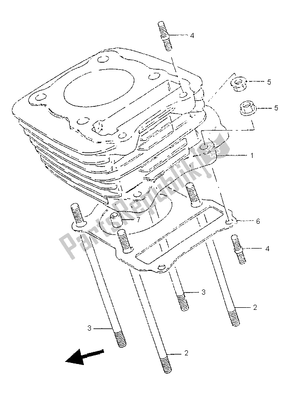 Tutte le parti per il Cilindro del Suzuki GZ 125 Marauder 1999