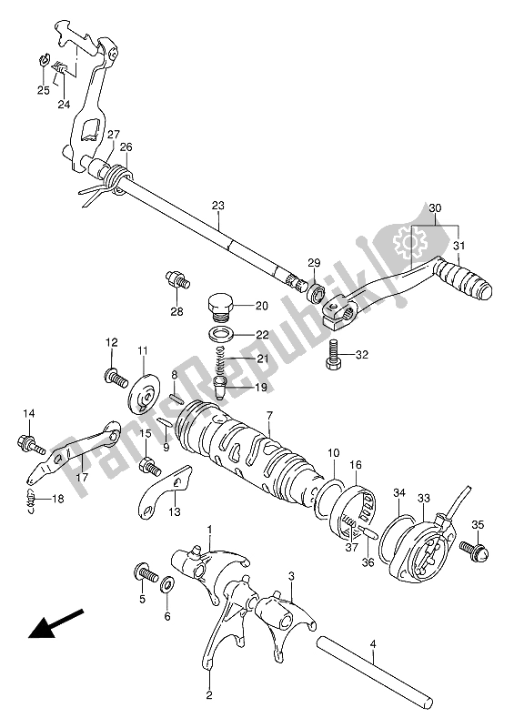 Toutes les pièces pour le Changement De Vitesse du Suzuki GS 500 EU 1989