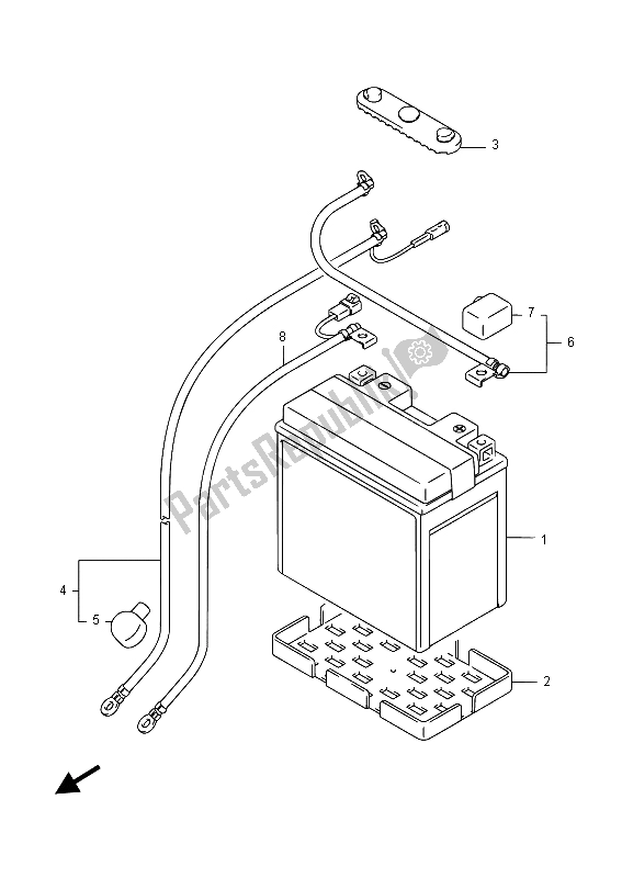 Tutte le parti per il Batteria del Suzuki LT A 750 XZ Kingquad AXI 4X4 2015