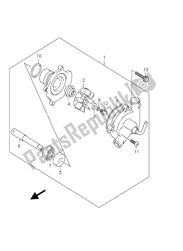 Todas las partes para Bomba De Agua de Suzuki GSX 1300R Hayabusa 2006