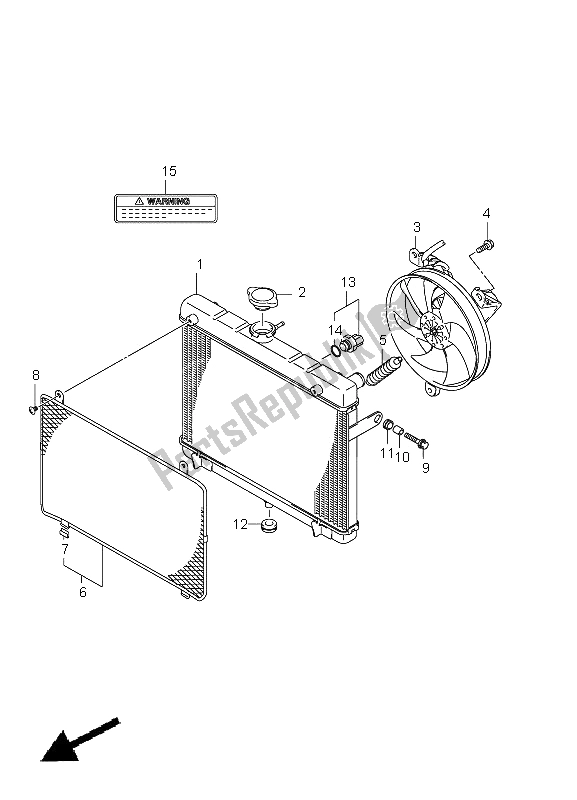 All parts for the Radiator (lt-a750xpz P33) of the Suzuki LT A 750 XPZ Kingquad AXI 4X4 2011